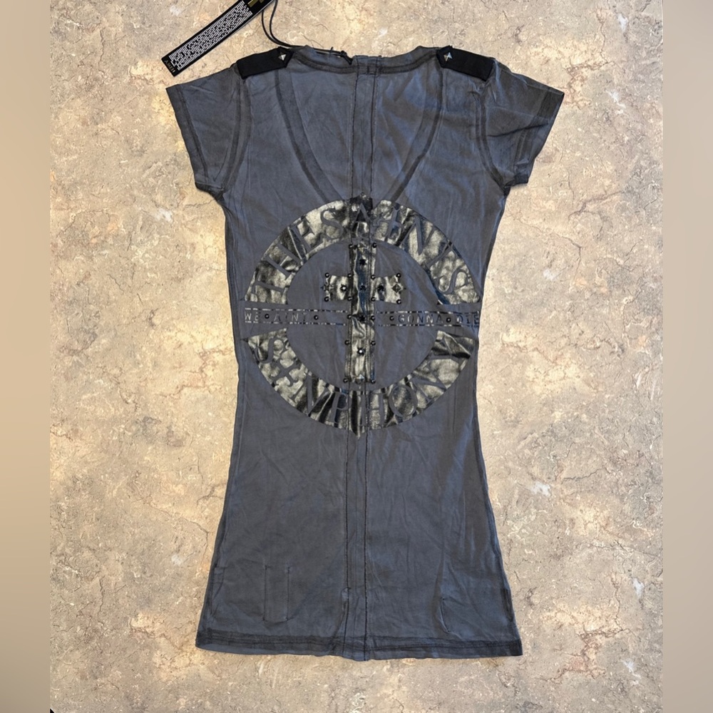 The Saints Sinphony Black XL Long Shirt Or Short Dress NWT Embellished
